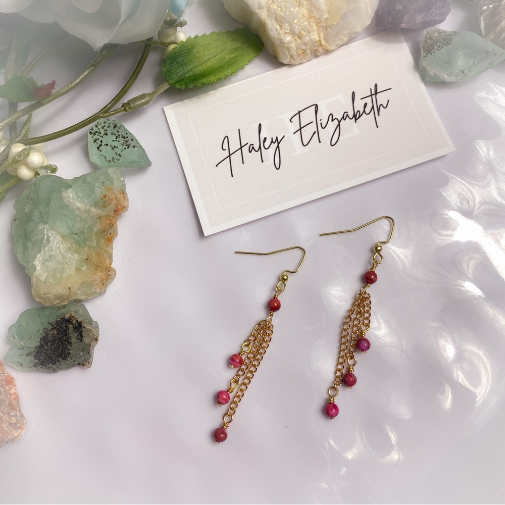 Crazy Lace Agate Dangle Earrings